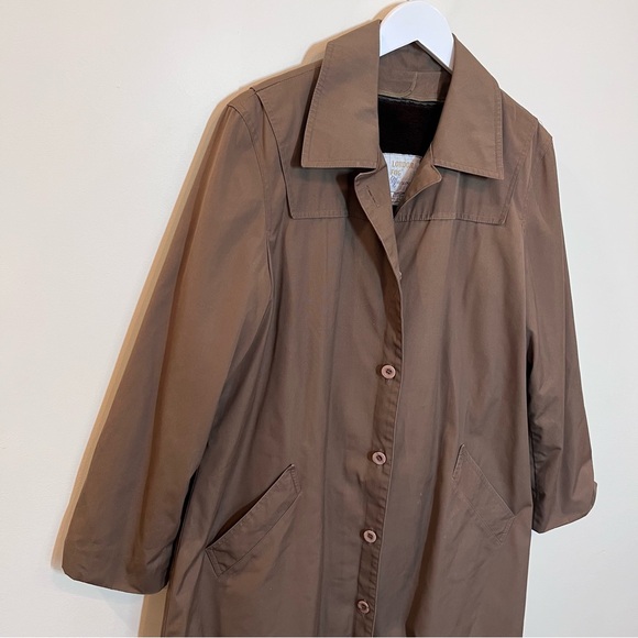 Maxi Full Ankle Length London Fog Long Coat Taupe Womens 16R Removable Liner - Picture 2 of 11